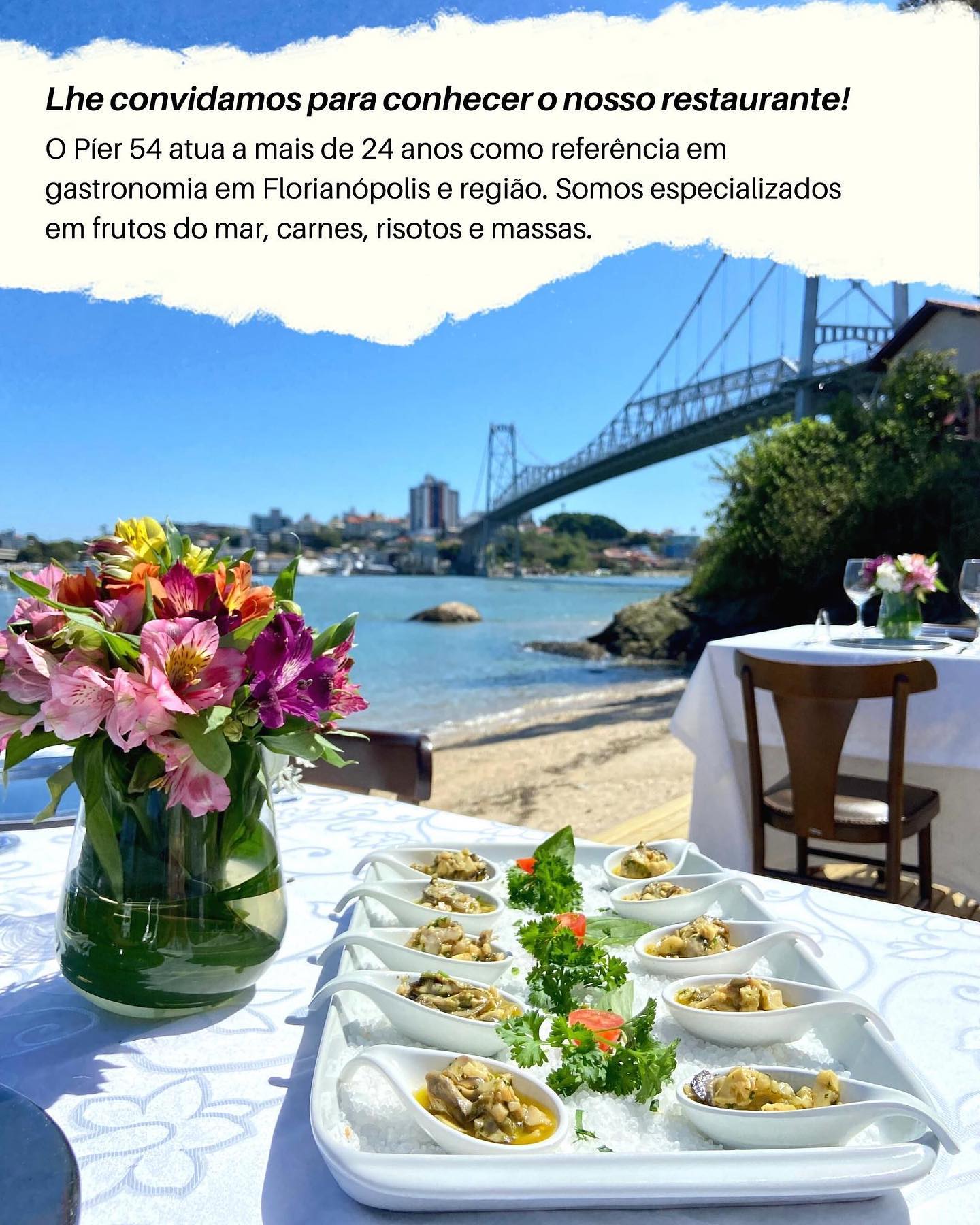 Visite _pier54restaurante_ Estamos localizados aos braços da Ponte Hercílio Luz(image2)